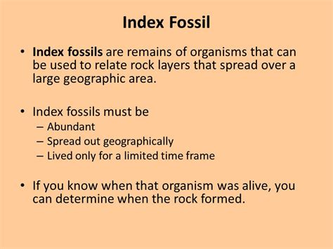 organisms that formed index fossils.